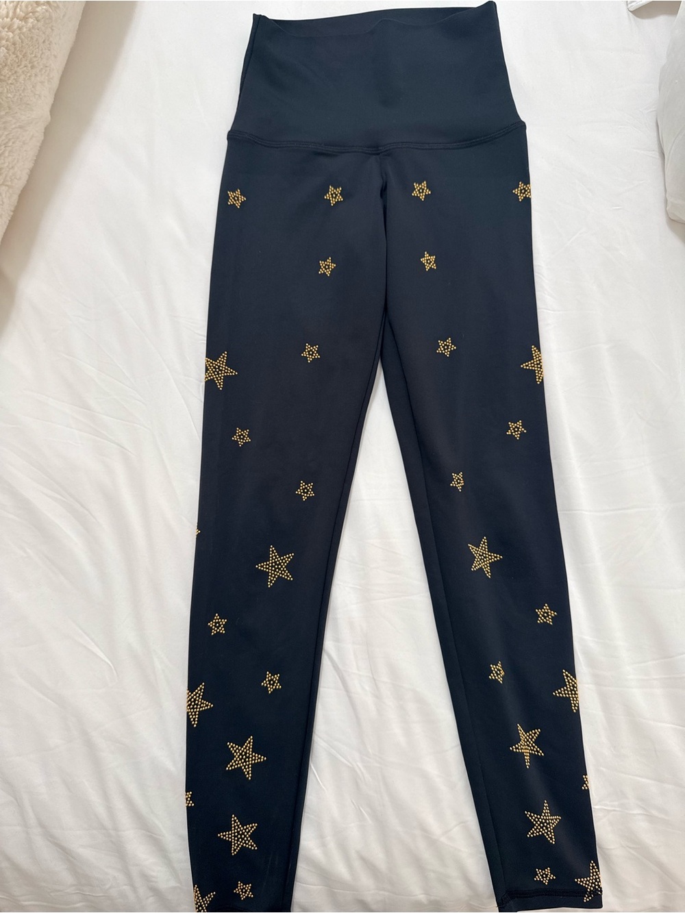 Beach Riot Black High-Waist Leggings with Gold Star Studs